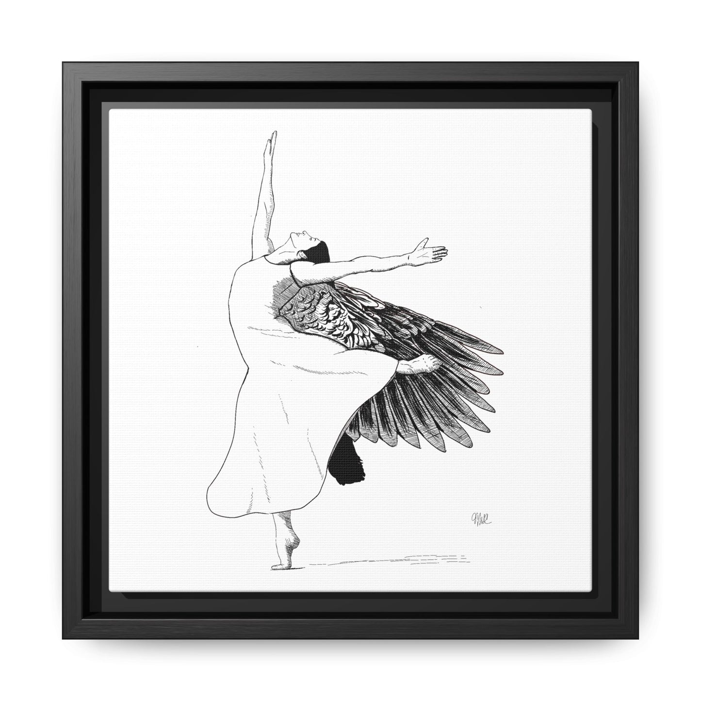 Framed Angel Wings No. 6 - Canvas Art - Wall Decor for Home and Office