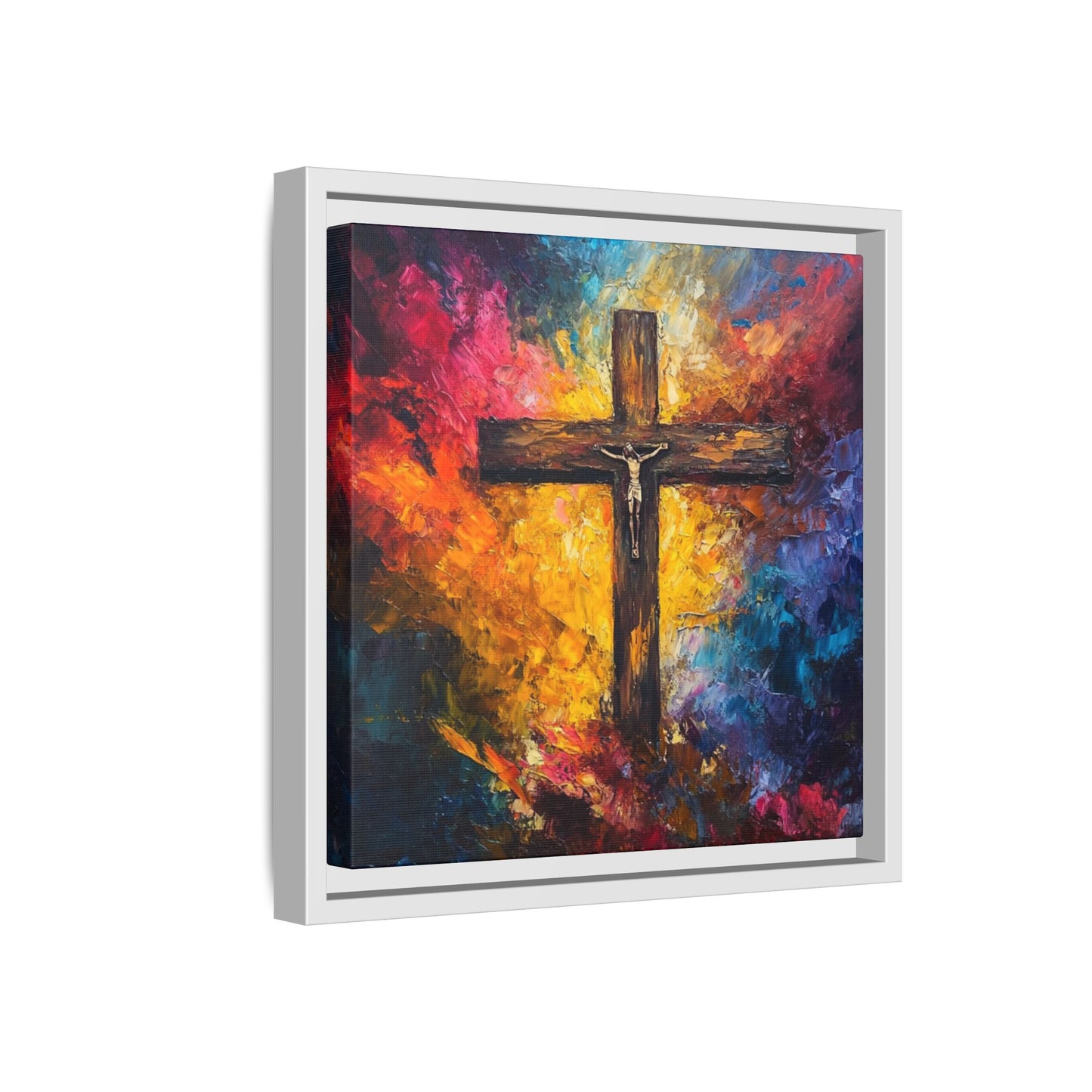 Framed Religious Art Canvas - Cross of Christ 1