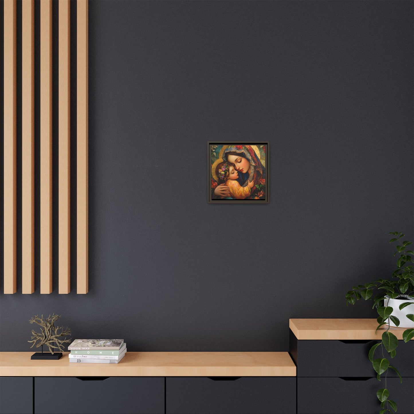 Framed Religious Art Canvas - Mother and Child 4 - Mother’s Day