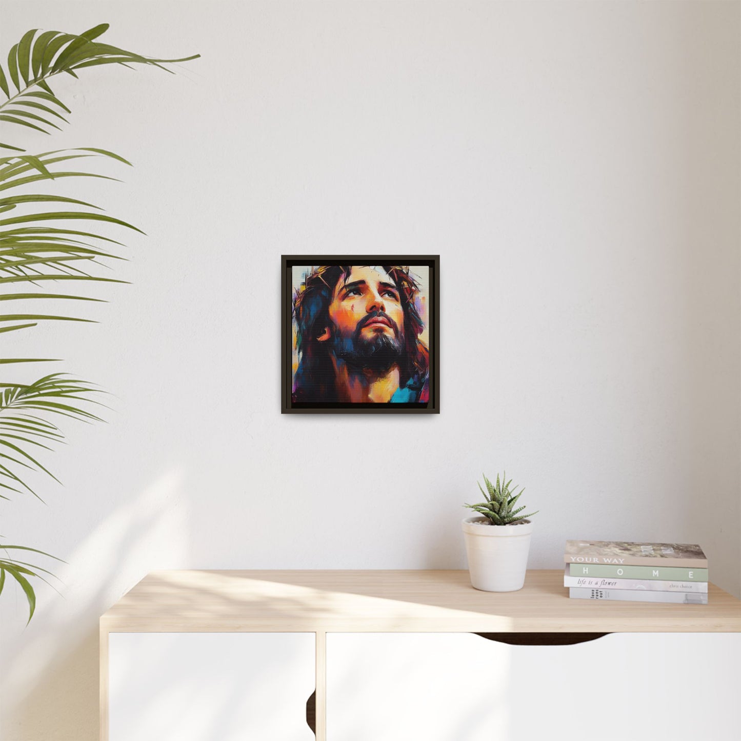 Framed Religious Art Canvas - Beautiful Jesus portrait 2