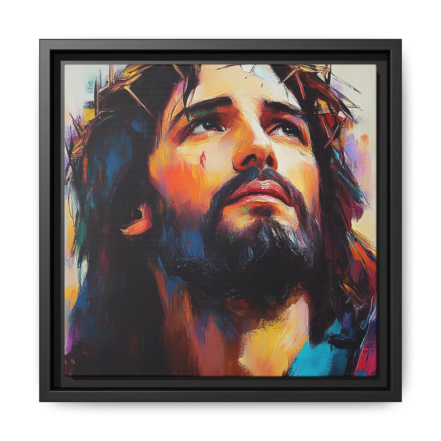 Framed Religious Art Canvas - Beautiful Jesus portrait 2