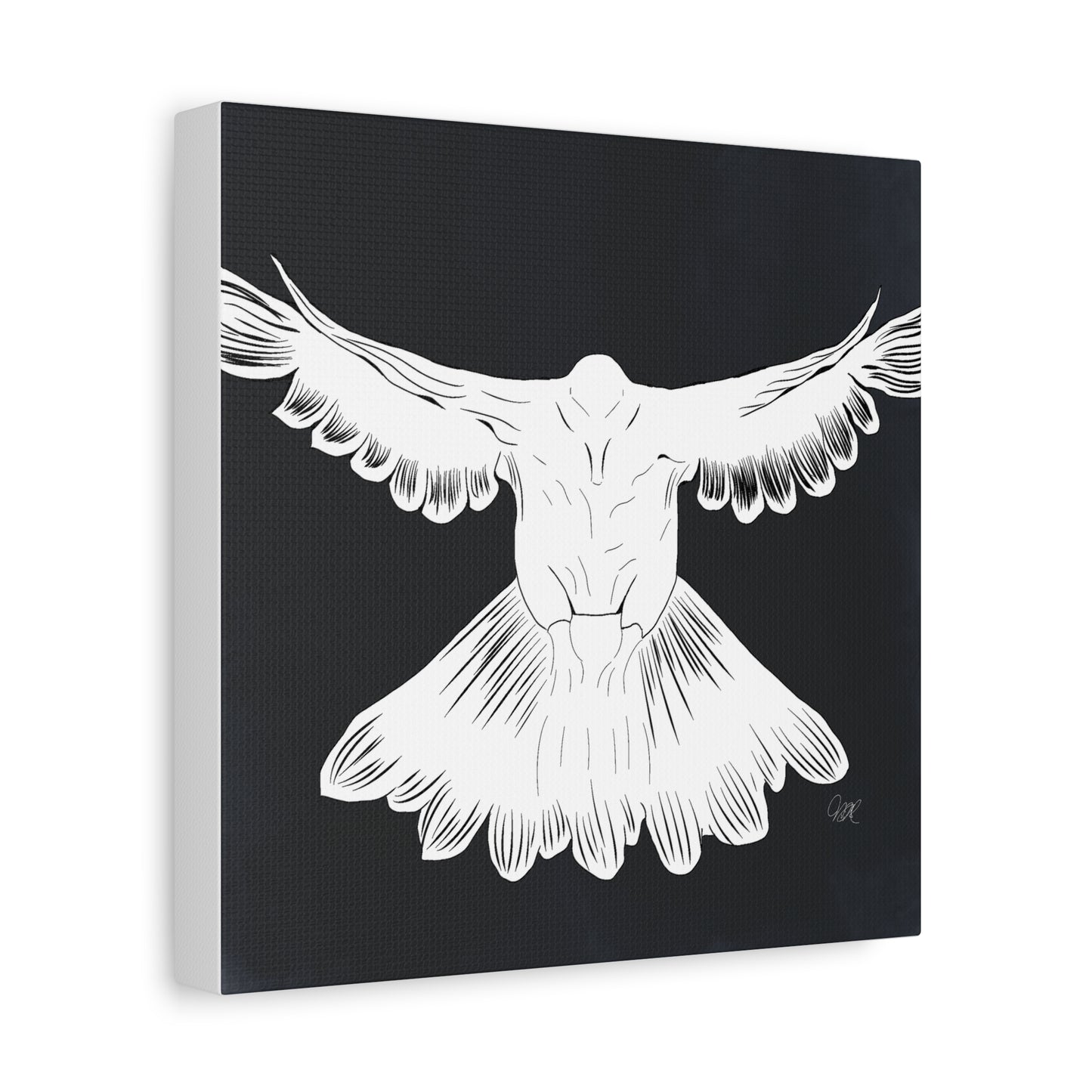 Dove No. 1 Canvas Wall Art - Elegant Floral Decor for Home, Pentecost & Easter