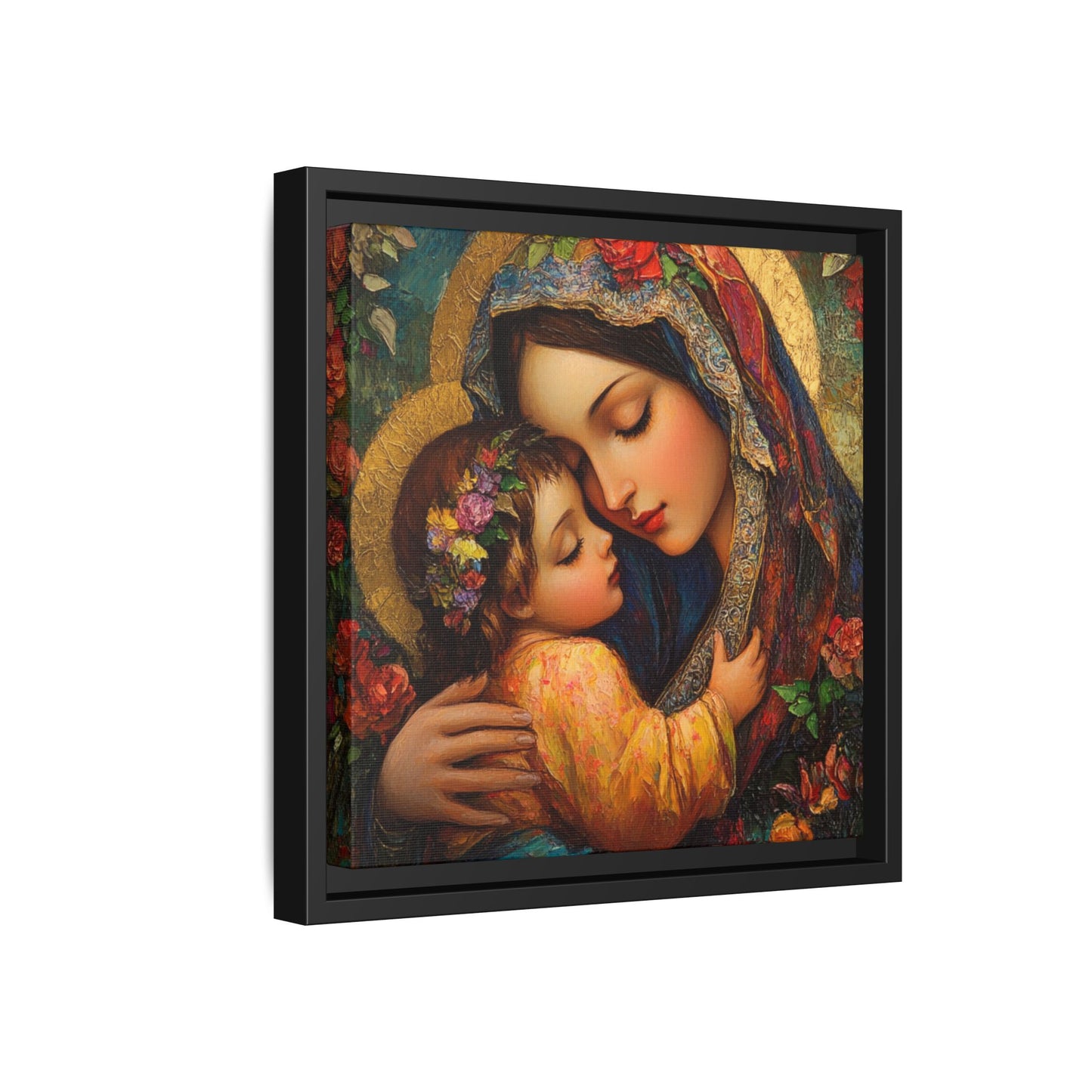 Framed Religious Art Canvas - Mother and Child 4 - Mother’s Day