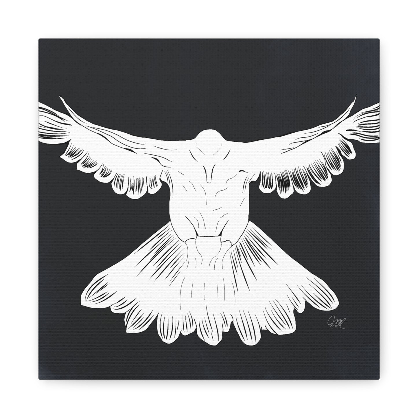 Dove No. 1 Canvas Wall Art - Elegant Floral Decor for Home, Pentecost & Easter