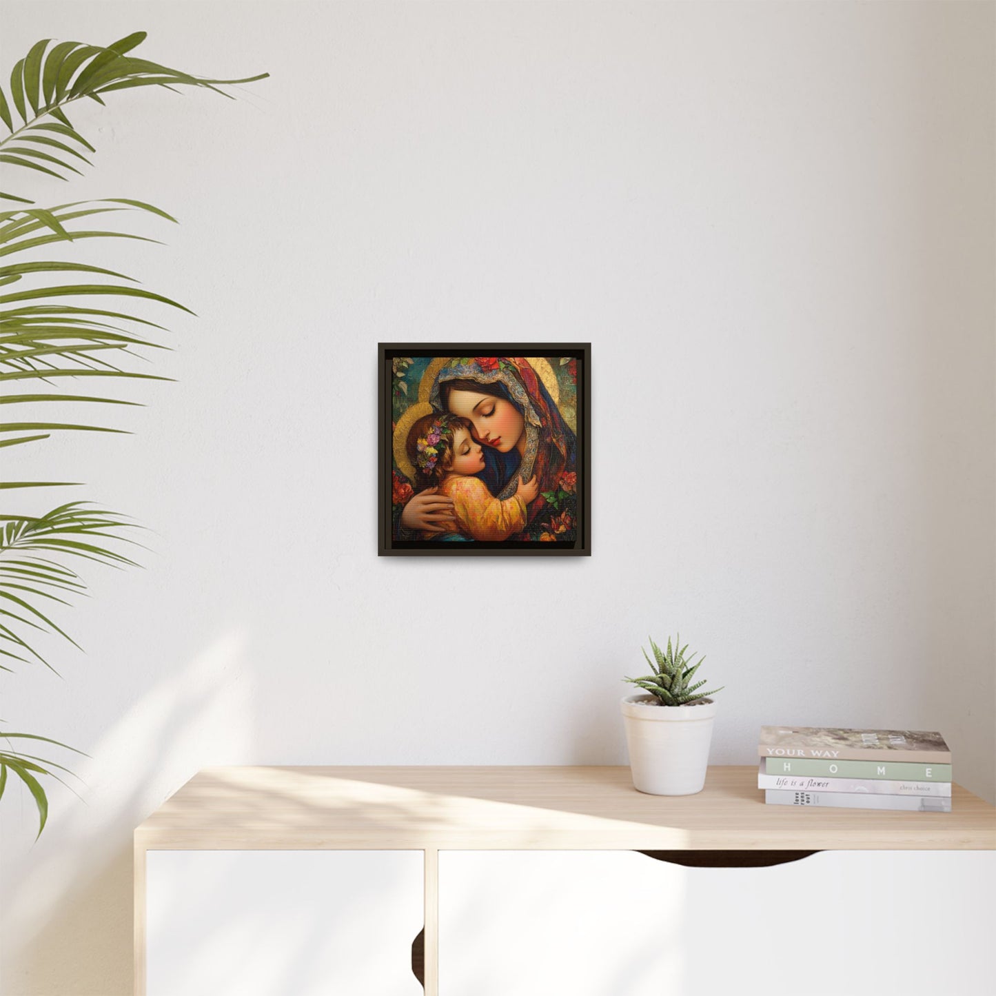 Framed Religious Art Canvas - Mother and Child 4 - Mother’s Day