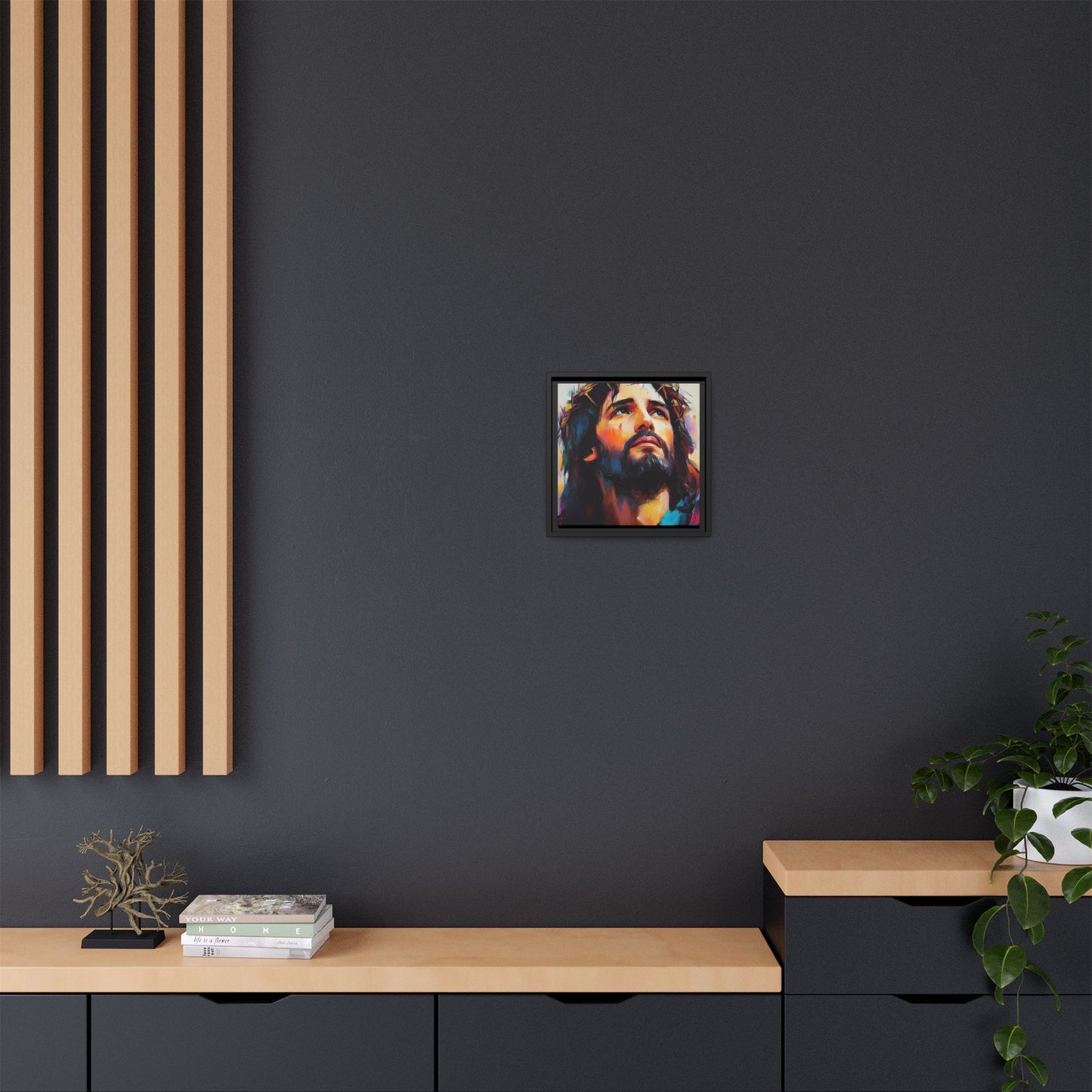 Framed Religious Art Canvas - Beautiful Jesus portrait 2