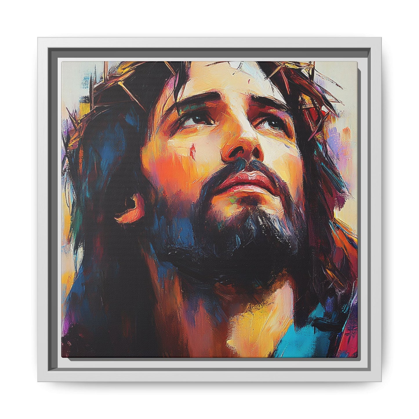 Framed Religious Art Canvas - Beautiful Jesus portrait 2