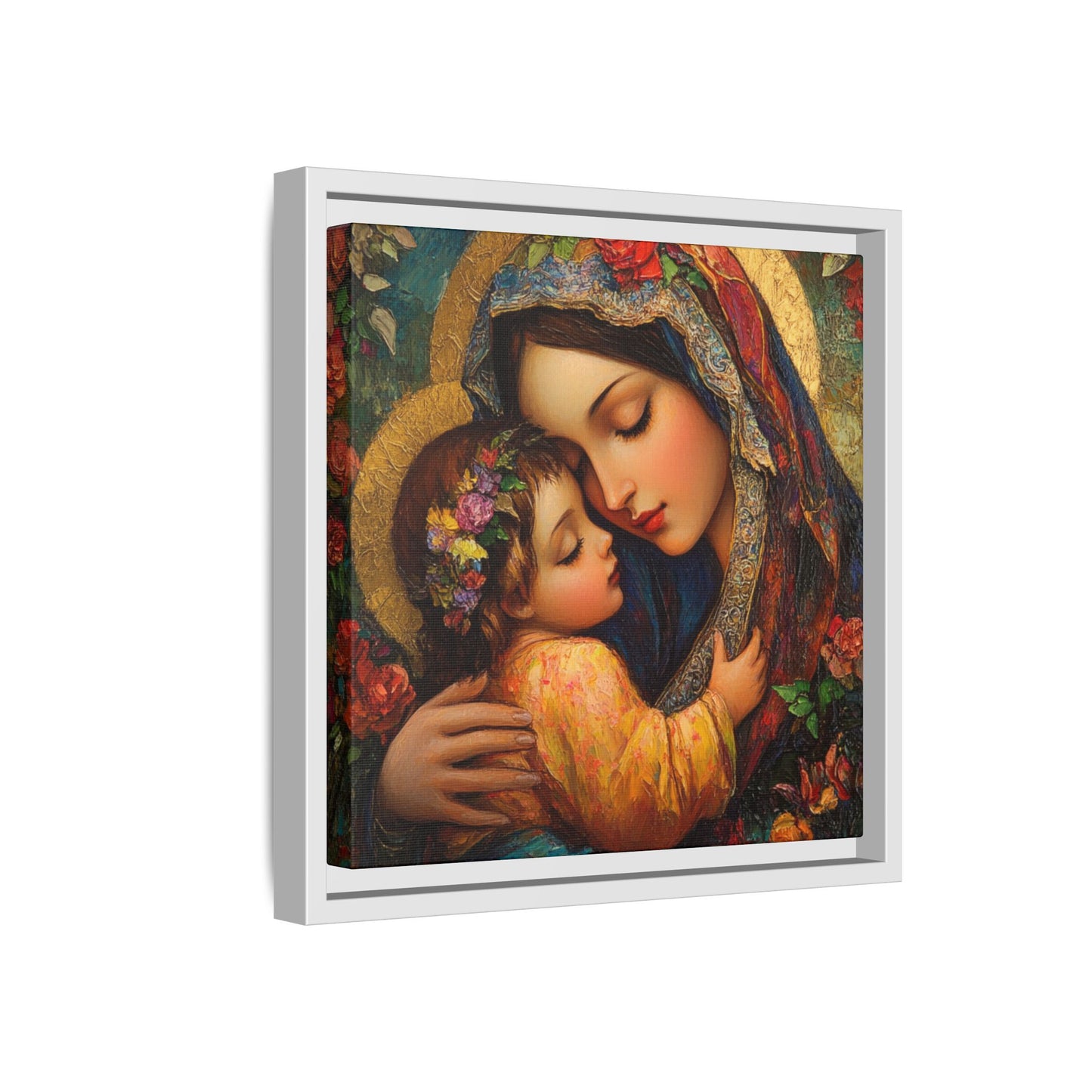 Framed Religious Art Canvas - Mother and Child 4 - Mother’s Day