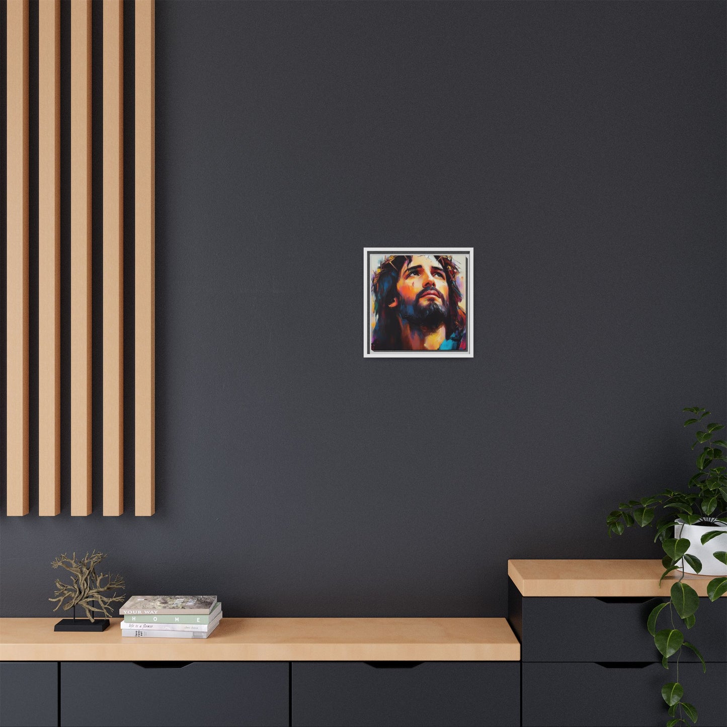 Framed Religious Art Canvas - Beautiful Jesus portrait 2