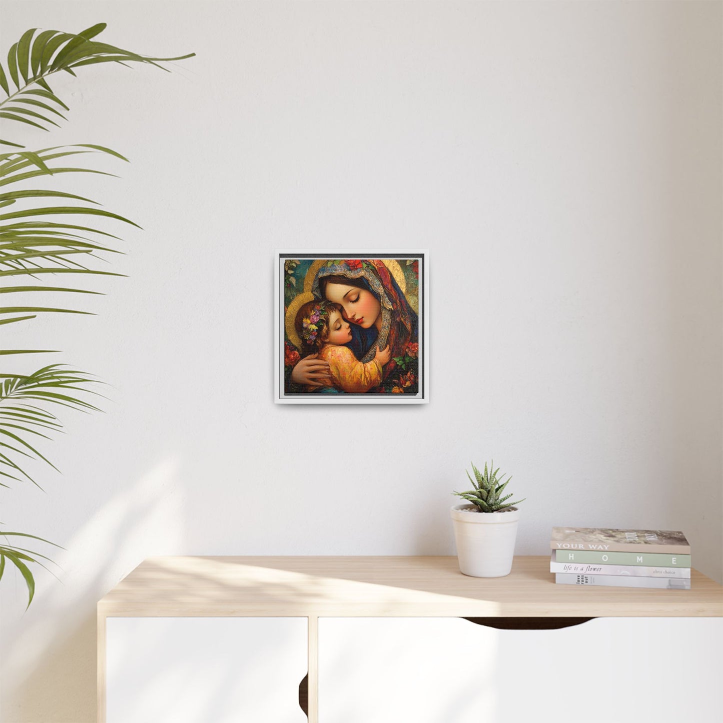 Framed Religious Art Canvas - Mother and Child 4 - Mother’s Day