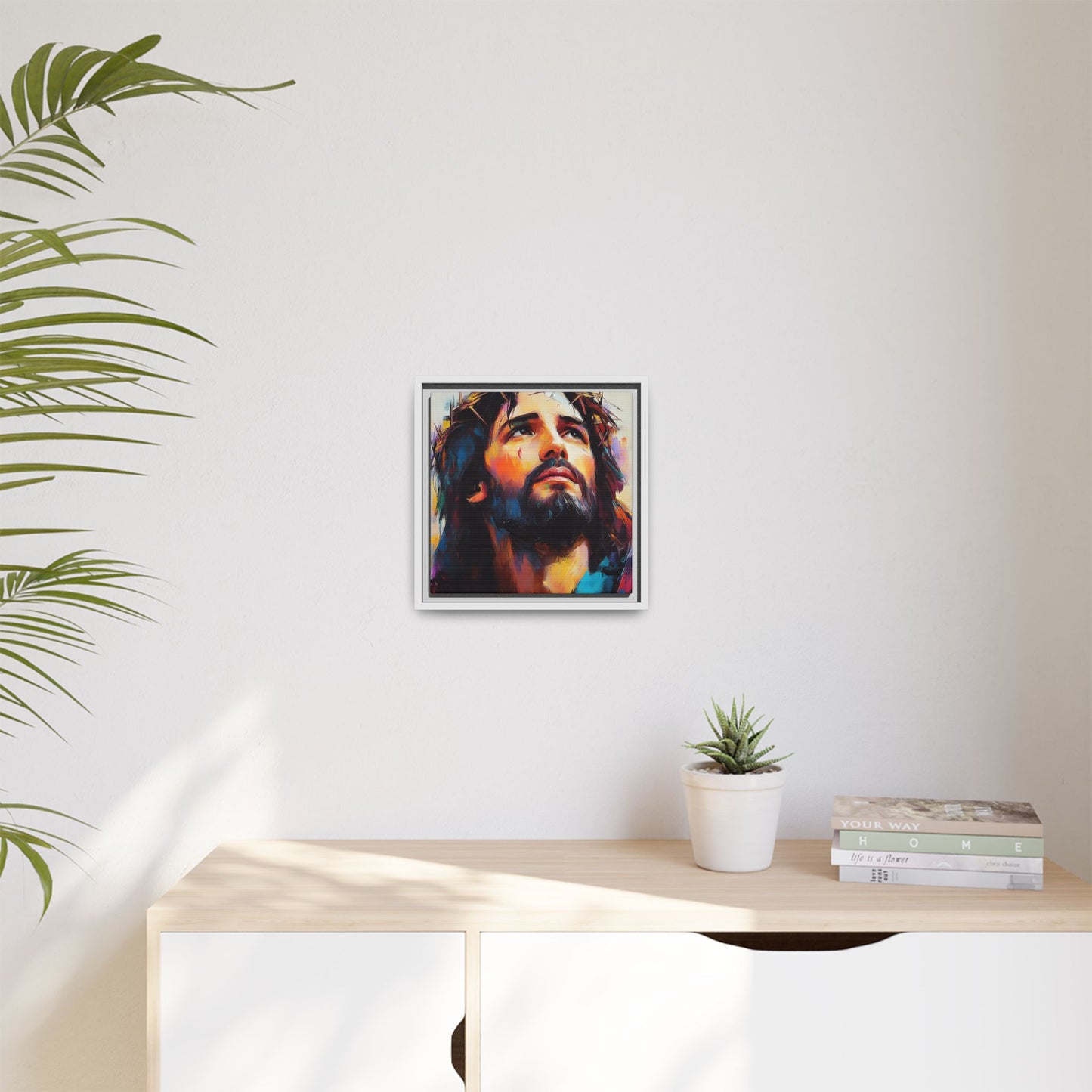 Framed Religious Art Canvas - Beautiful Jesus portrait 2