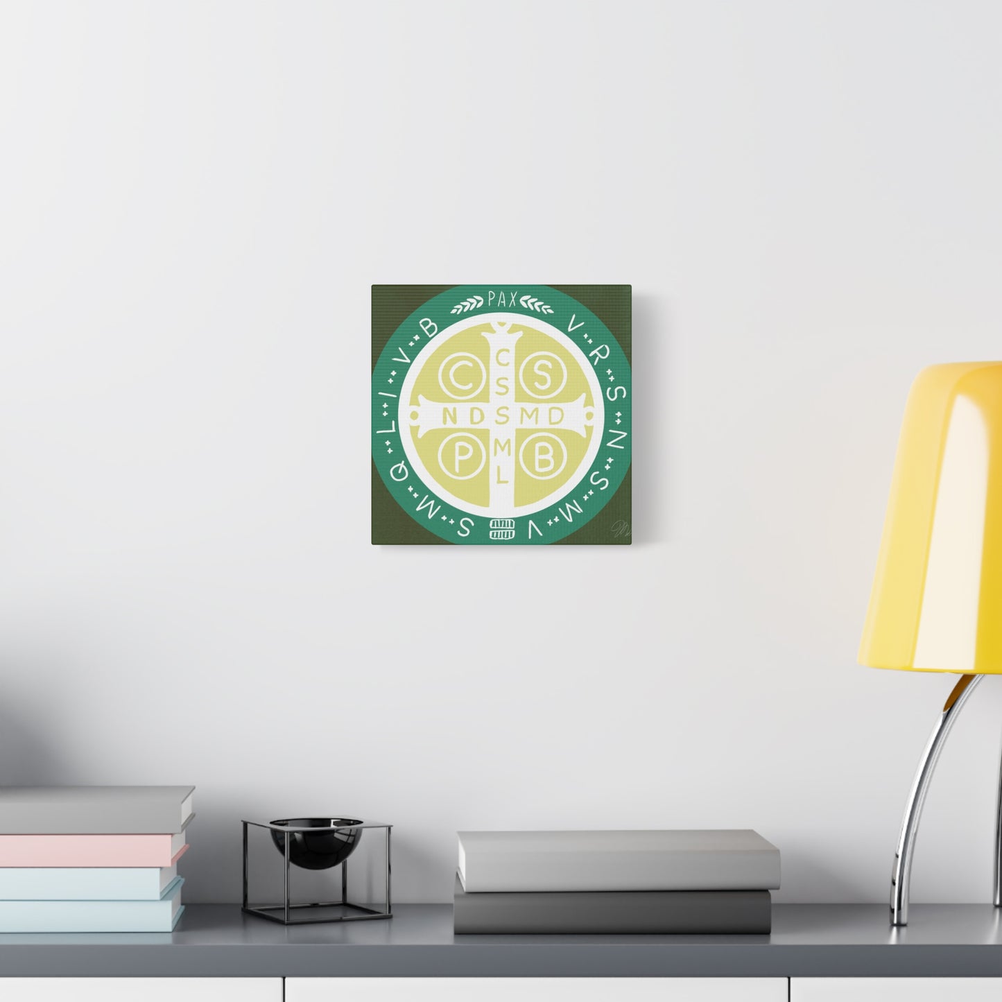 Benedictine Cross No. 1 Canvas Wall Art - Elegant Floral Decor for Home, Easter & Celebration