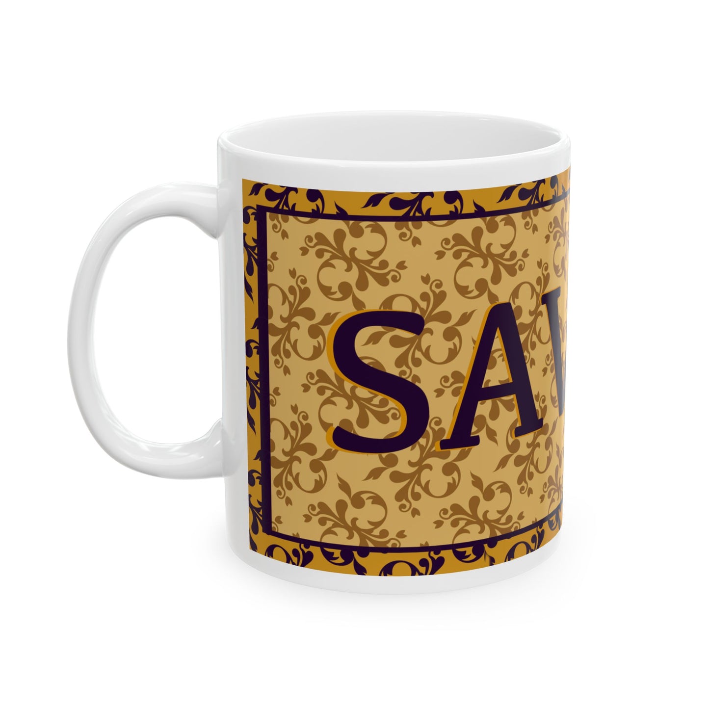 Elegant “Savior” (in English) Ceramic Coffee Mug - 11oz