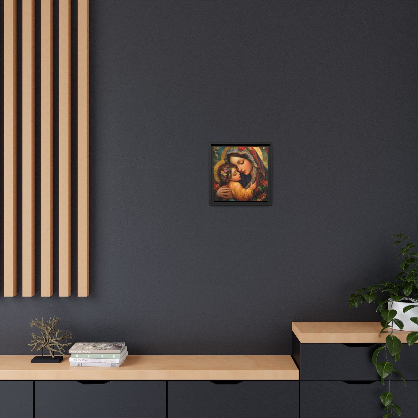 Framed Religious Art Canvas - Mother and Child 4 - Mother’s Day