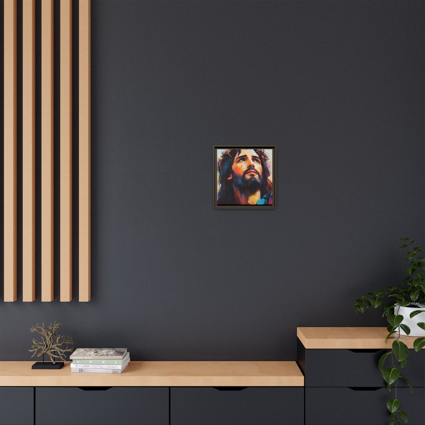 Framed Religious Art Canvas - Beautiful Jesus portrait 2