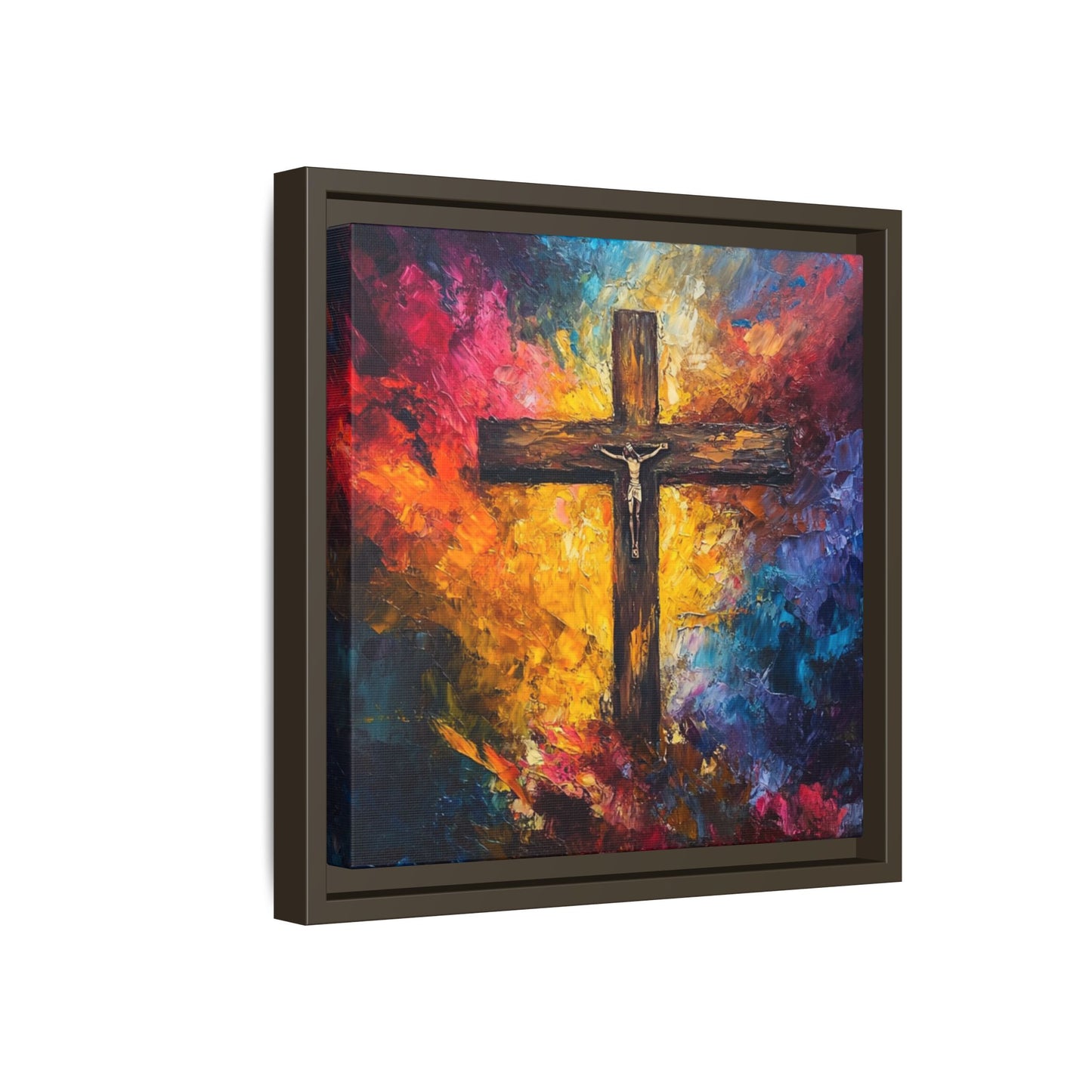 Framed Religious Art Canvas - Cross of Christ 1