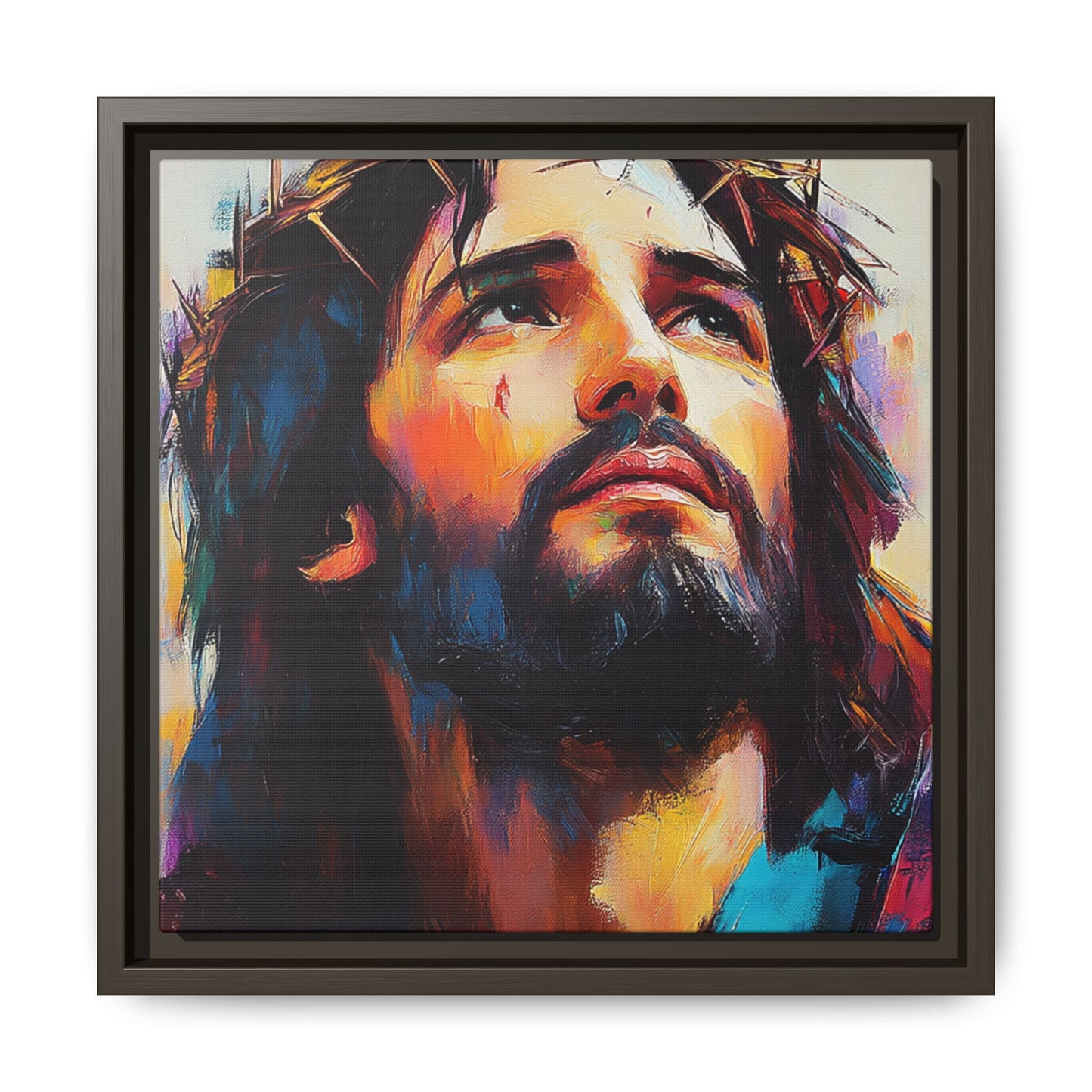 Framed Religious Art Canvas - Beautiful Jesus portrait 2