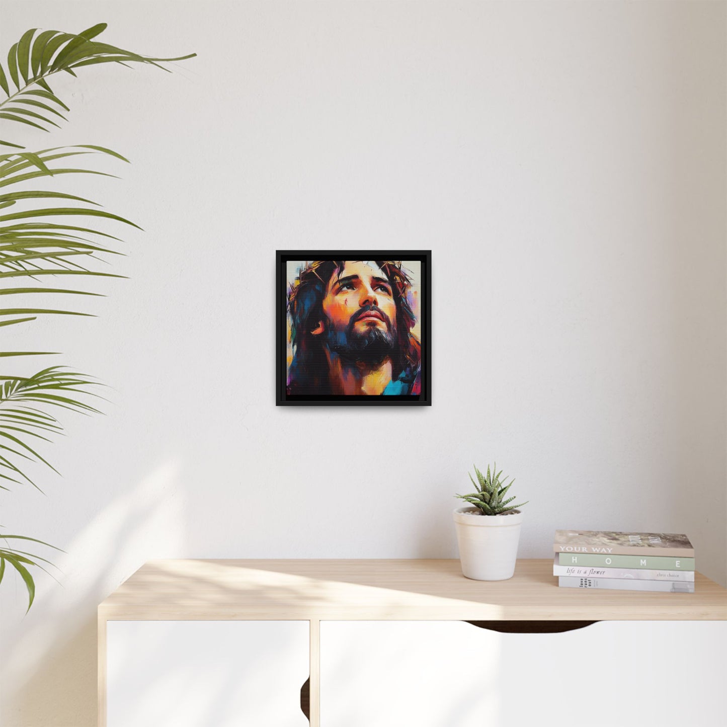 Framed Religious Art Canvas - Beautiful Jesus portrait 2