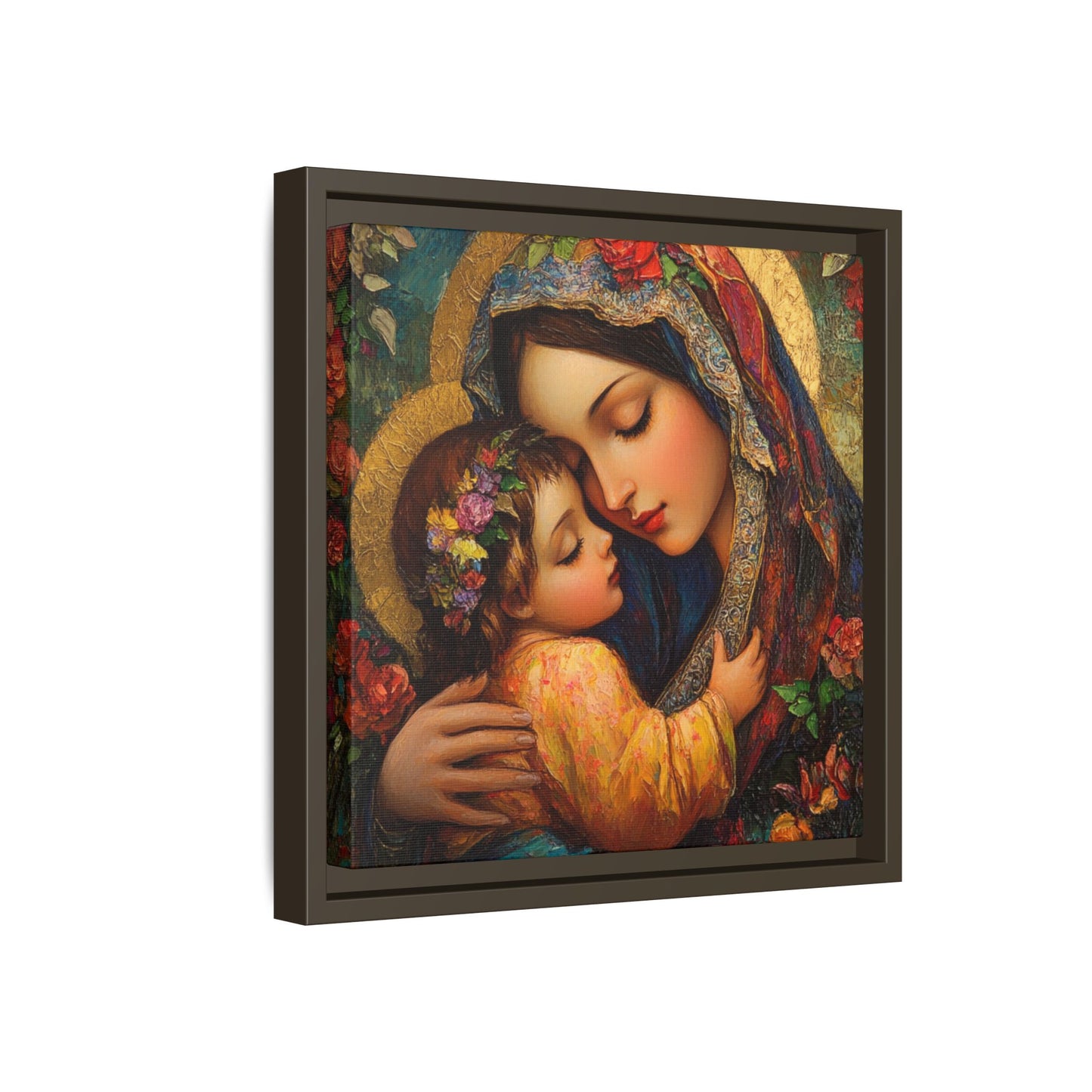 Framed Religious Art Canvas - Mother and Child 4 - Mother’s Day