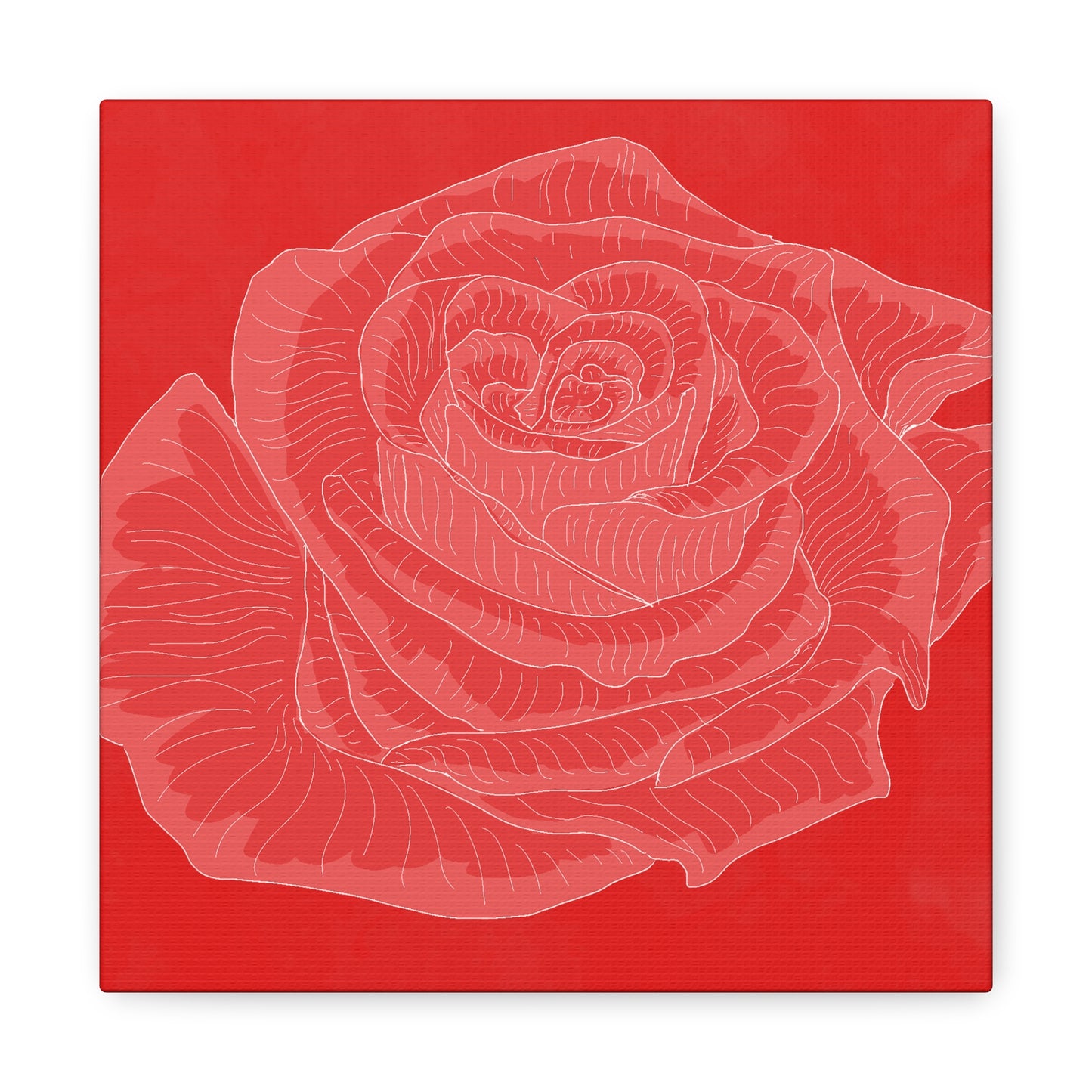 Red Rose No. 1 Canvas Wall Art - Elegant Floral Decor for Home, Love & Celebration