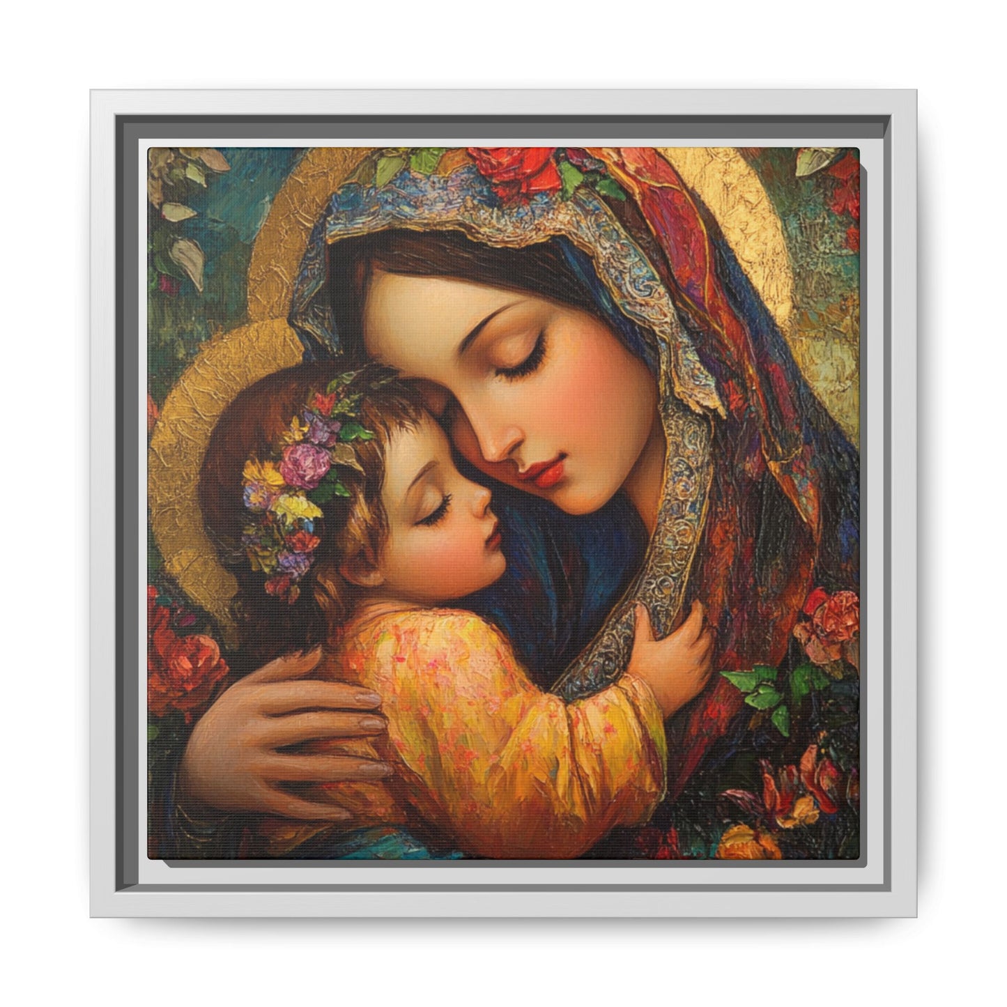 Framed Religious Art Canvas - Mother and Child 4 - Mother’s Day