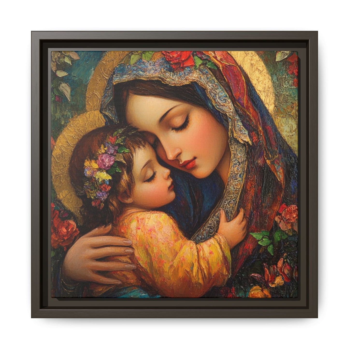 Framed Religious Art Canvas - Mother and Child 4 - Mother’s Day