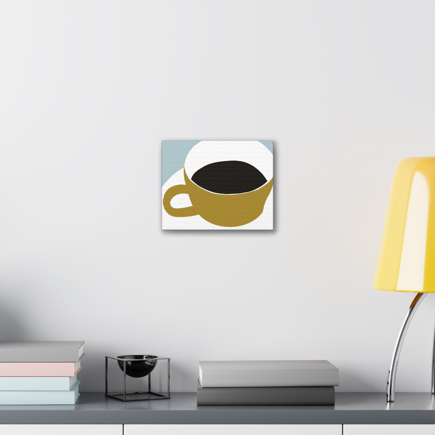 Minimalist Coffee Cup Canvas Wall Art — Modern Kitchen Decor