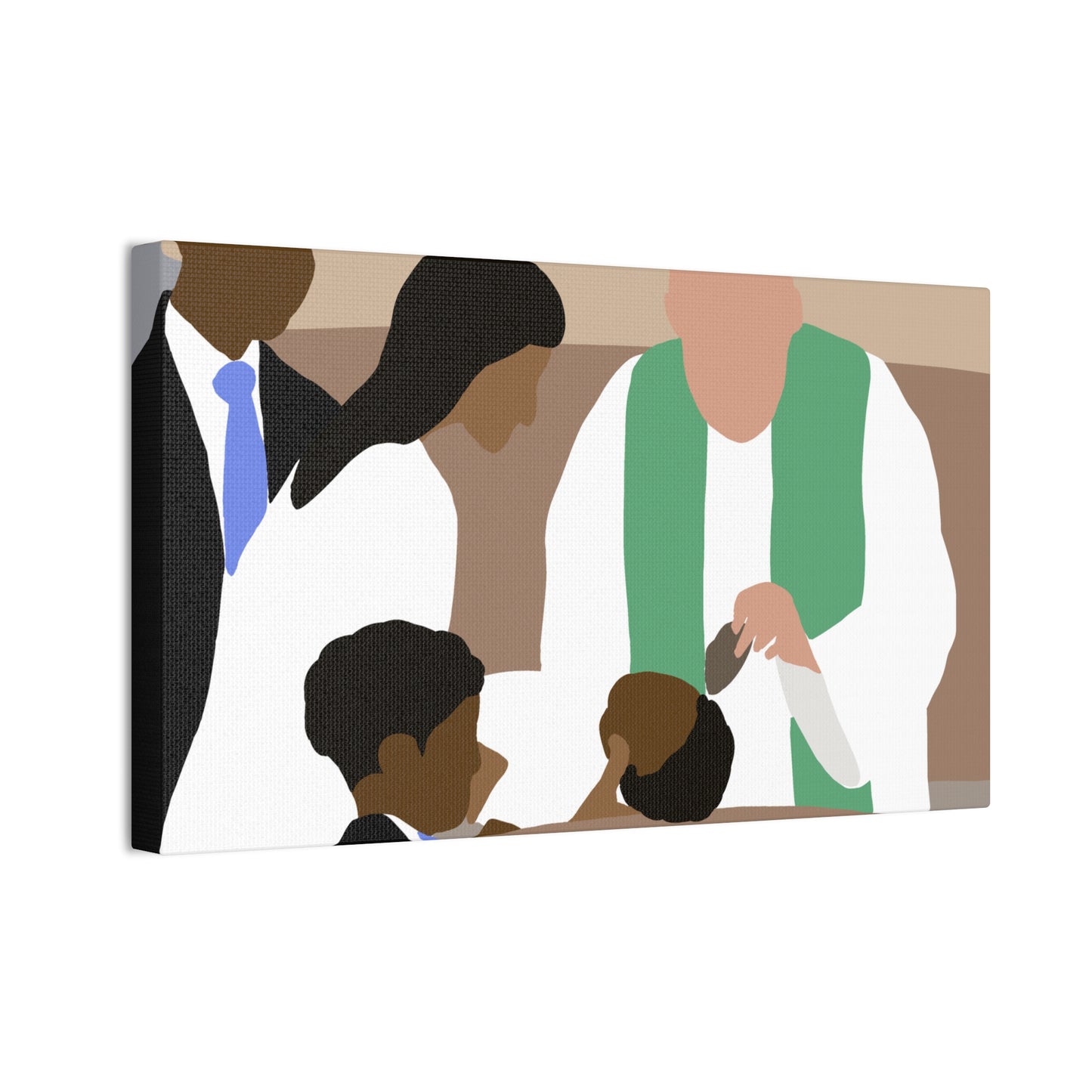 Haitian American Baptism Ceremony Canvas Print — Family Christening Wall Art