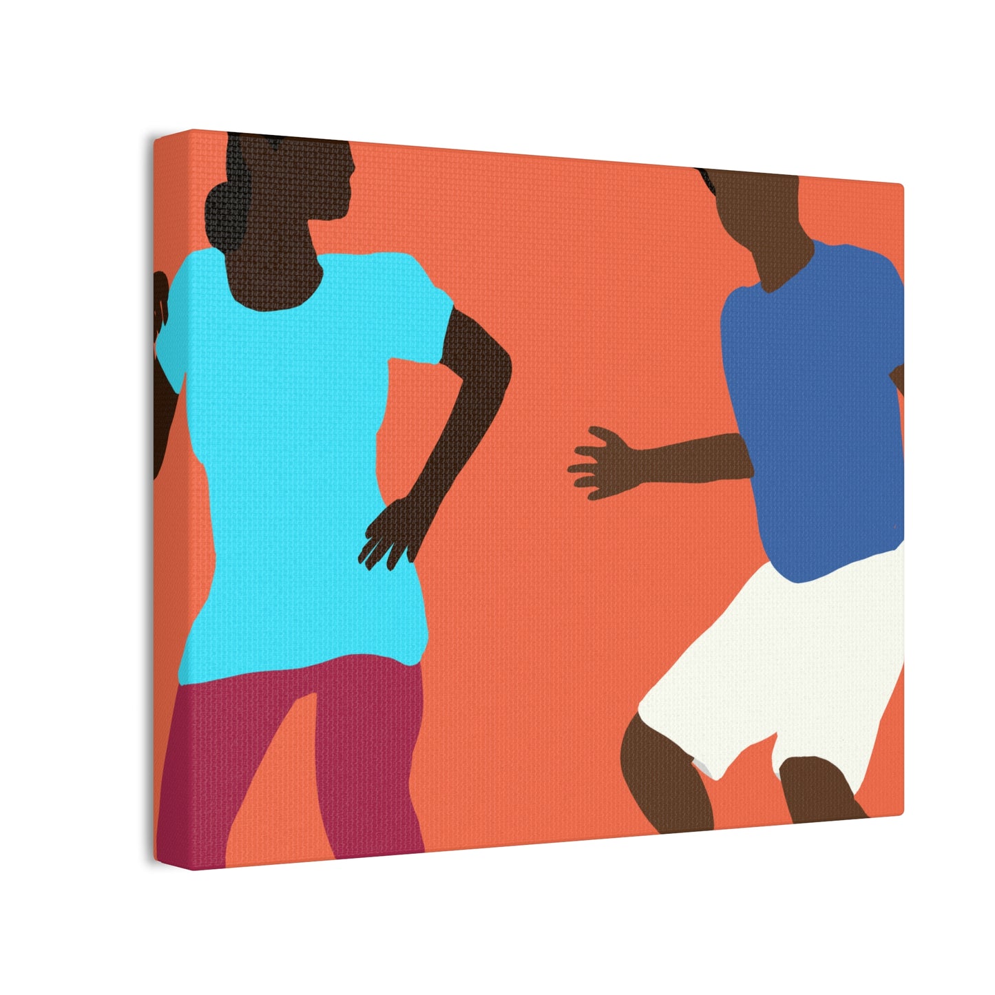 Haitian American Dance Silhouette Canvas Print — Vibrant Modern Wall Art