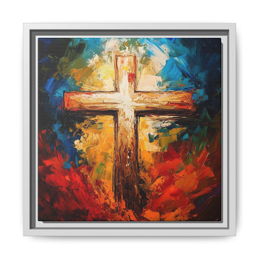 Framed Religious Art Canvas - Cross of Christ 2