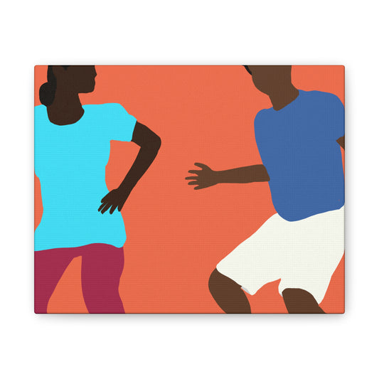 Haitian American Dance Silhouette Canvas Print — Vibrant Modern Wall Art