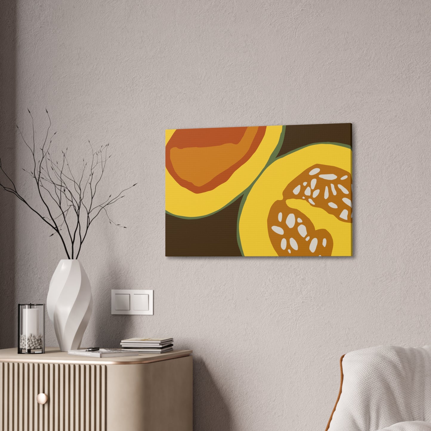 Colorful Haitian Pumpkin Wall Art-Minimalist Style