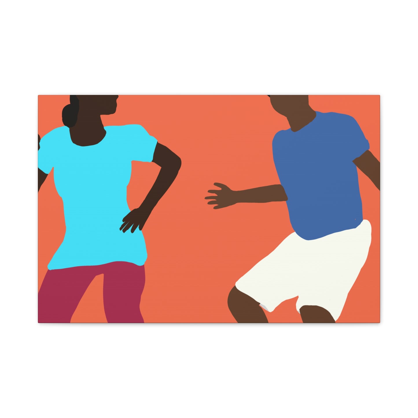 Haitian American Dance Silhouette Canvas Print — Vibrant Modern Wall Art