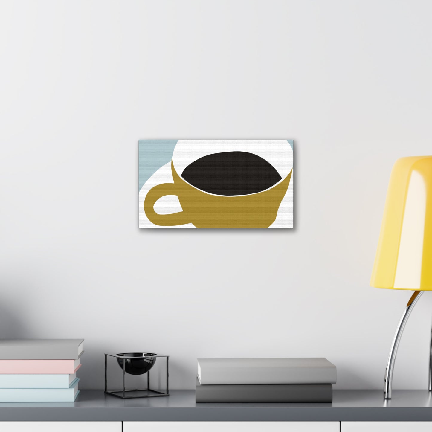 Minimalist Coffee Cup Canvas Wall Art — Modern Kitchen Decor