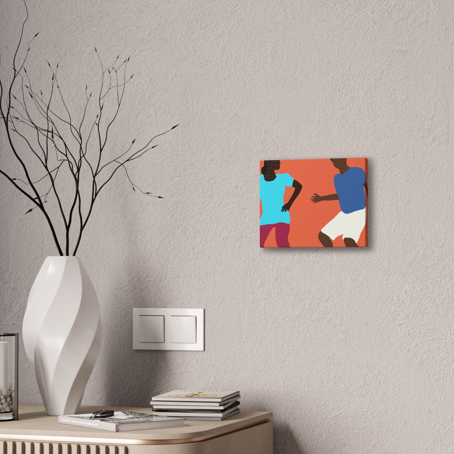 Haitian American Dance Silhouette Canvas Print — Vibrant Modern Wall Art