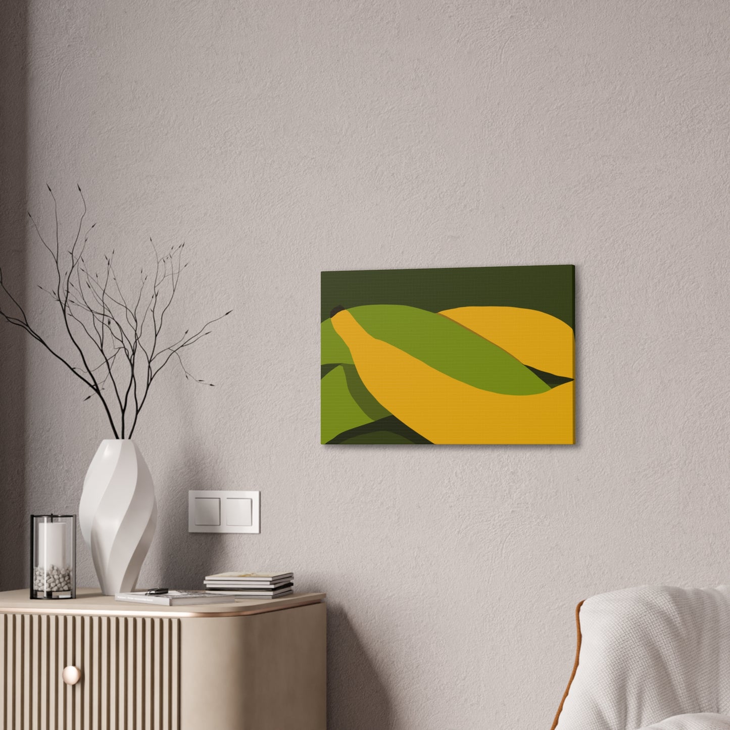 Plantain Abstract Canvas Wall Art — Modern Tropical Fruit Print