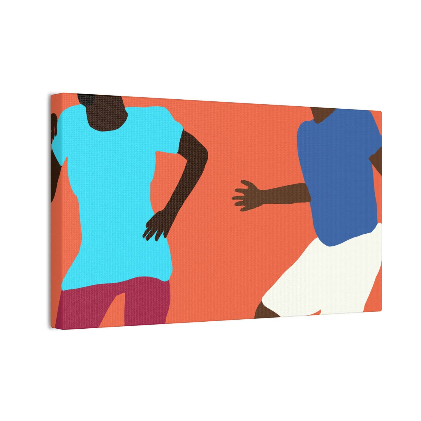 Haitian American Dance Silhouette Canvas Print — Vibrant Modern Wall Art