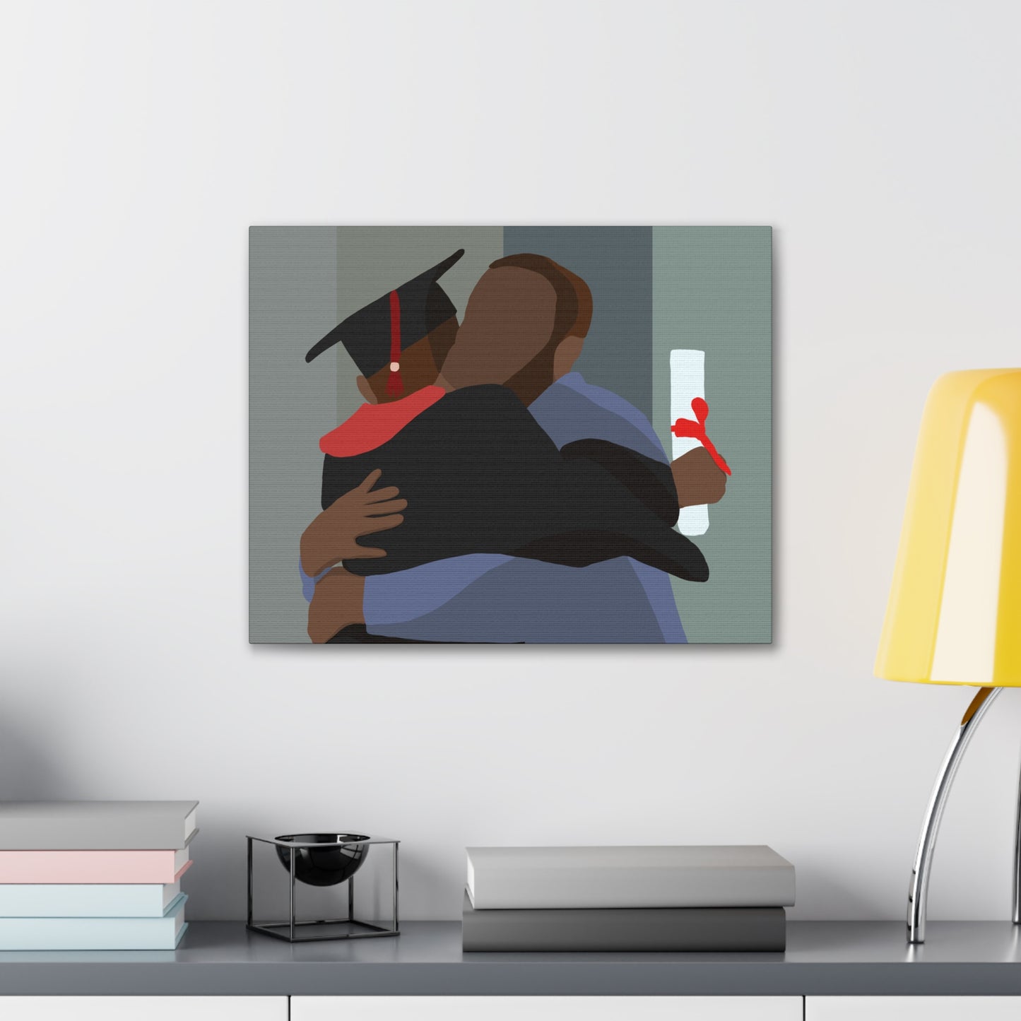 Haitian American Graduation Canvas Print — Proud Grad Hug Wall Art (Stretched 0.75")