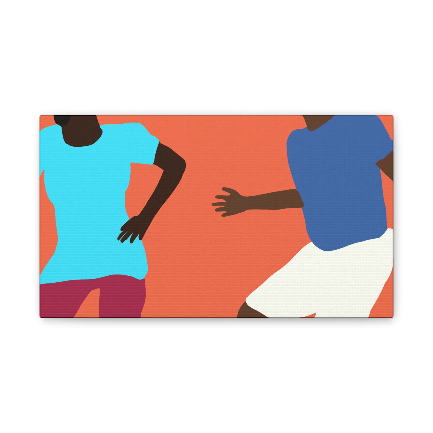 Haitian American Dance Silhouette Canvas Print — Vibrant Modern Wall Art