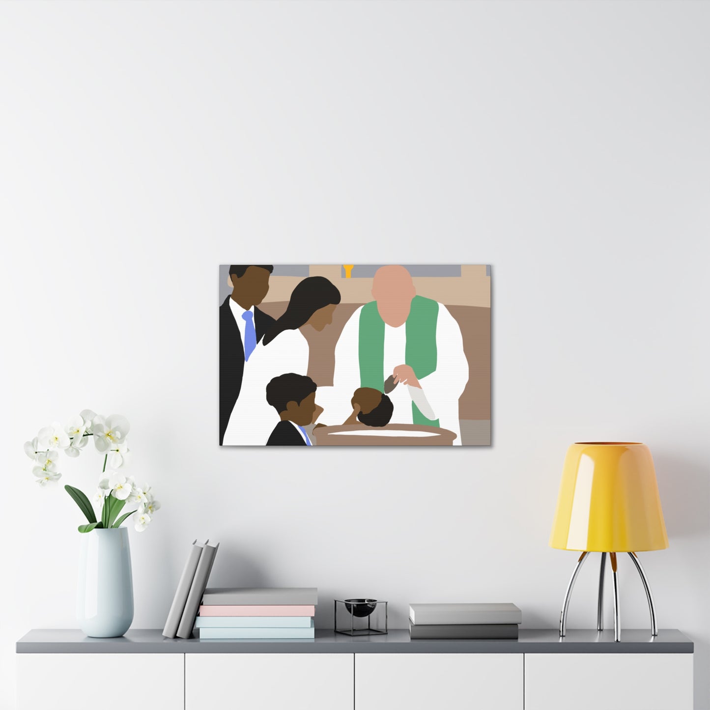 Haitian American Baptism Ceremony Canvas Print — Family Christening Wall Art