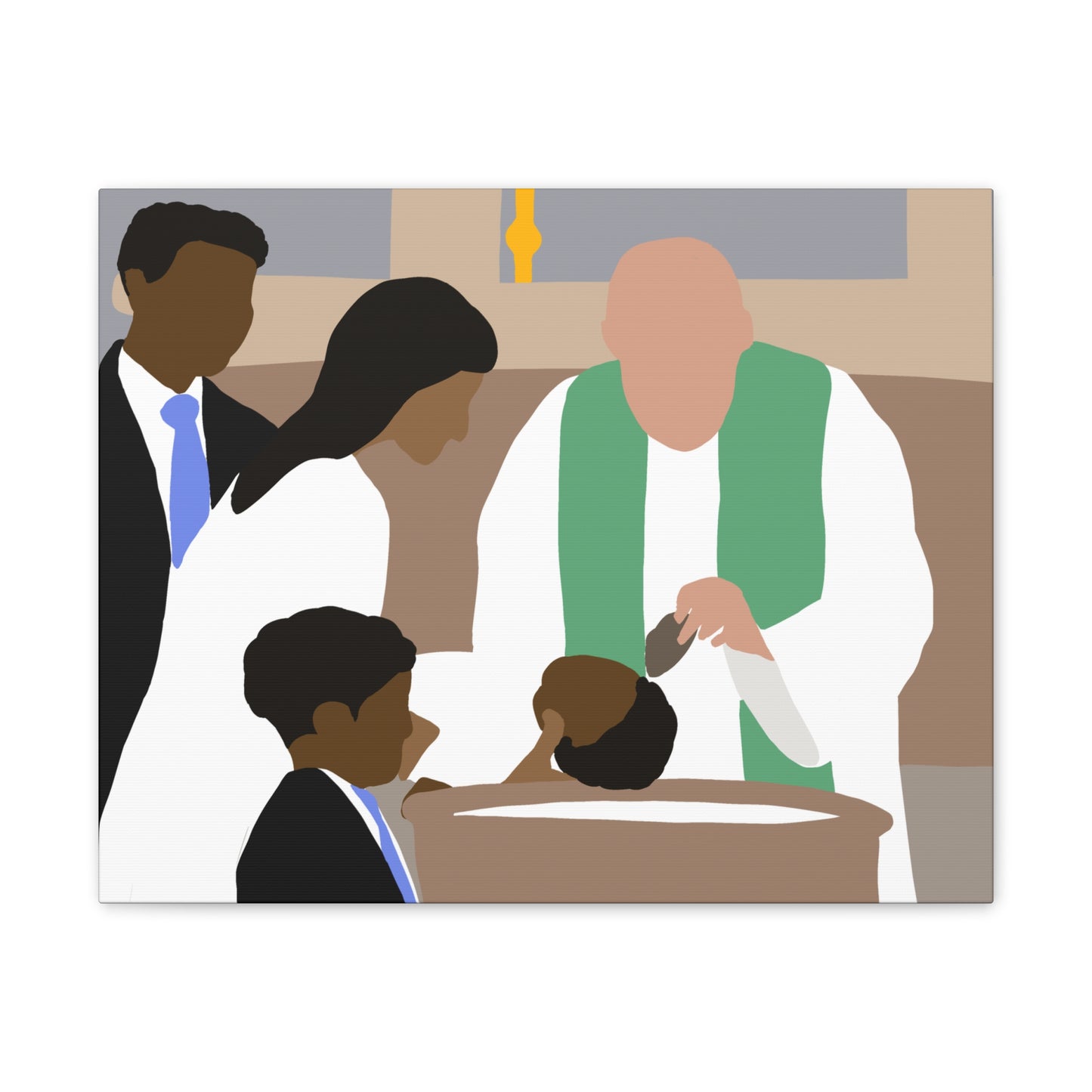 Haitian American Baptism Ceremony Canvas Print — Family Christening Wall Art