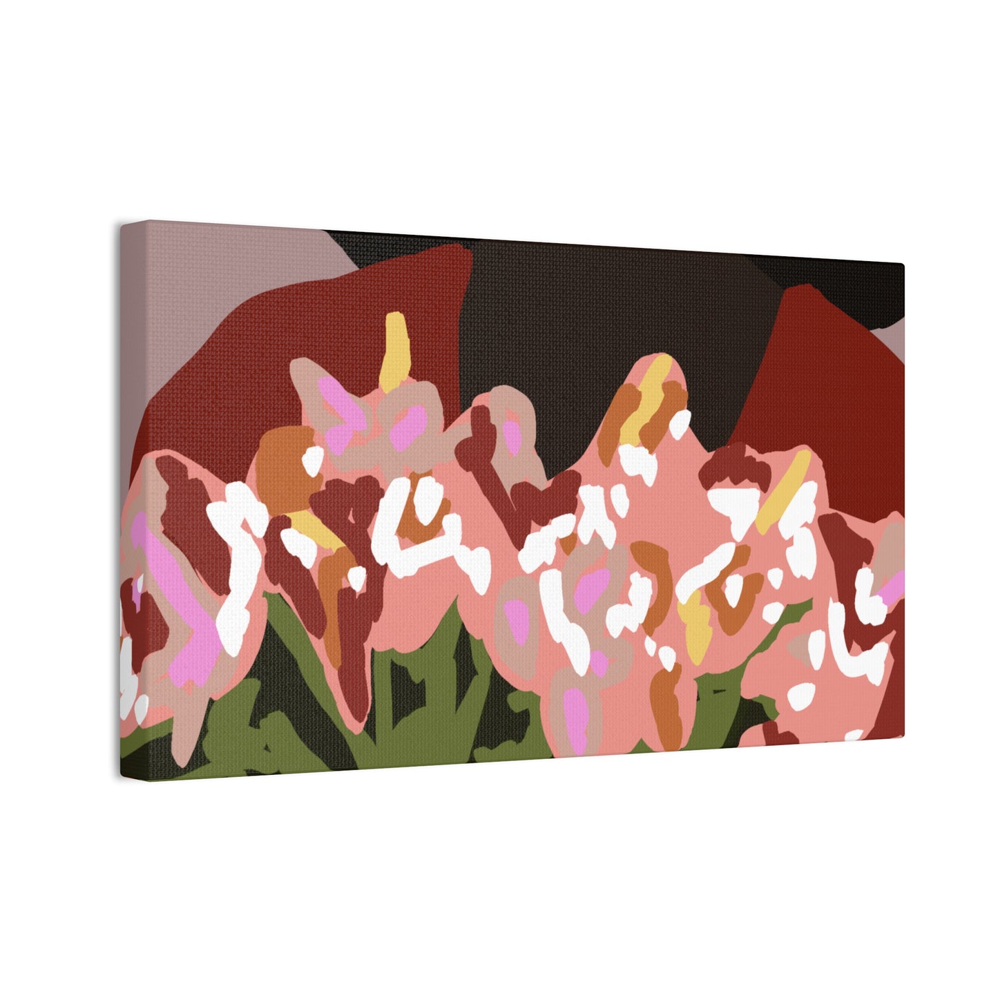 Floral Bouquet Haitian American Woman Canvas Print — Modern Minimalist Wall Art