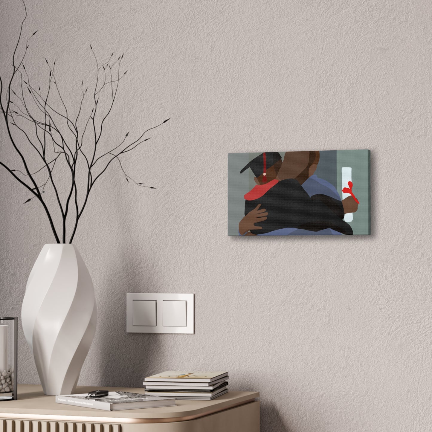 Haitian American Graduation Canvas Print — Proud Grad Hug Wall Art (Stretched 0.75")