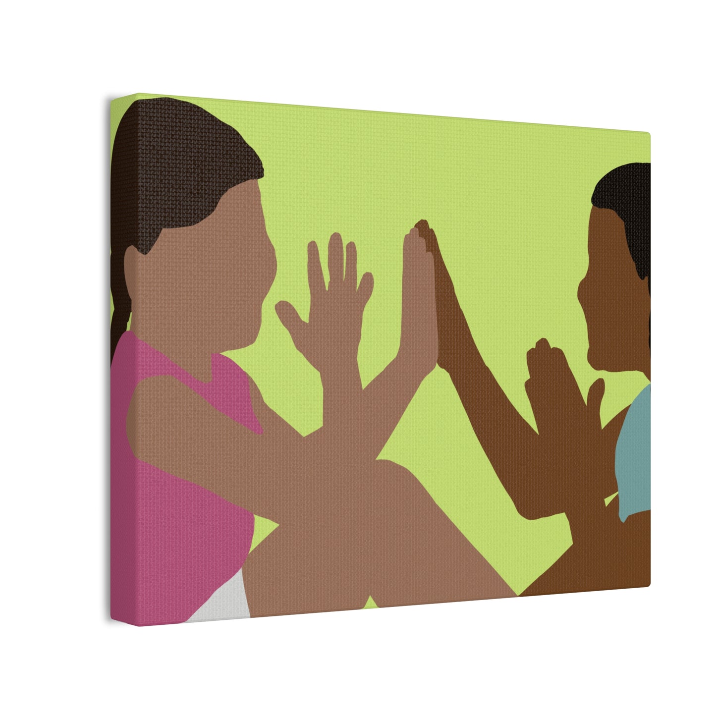 Canvas Wall Art - Kids Playing Hand-Clap Illustration (Stretched Canvas)