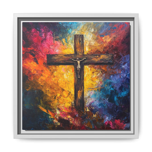 Framed Religious Art Canvas - Cross of Christ 1
