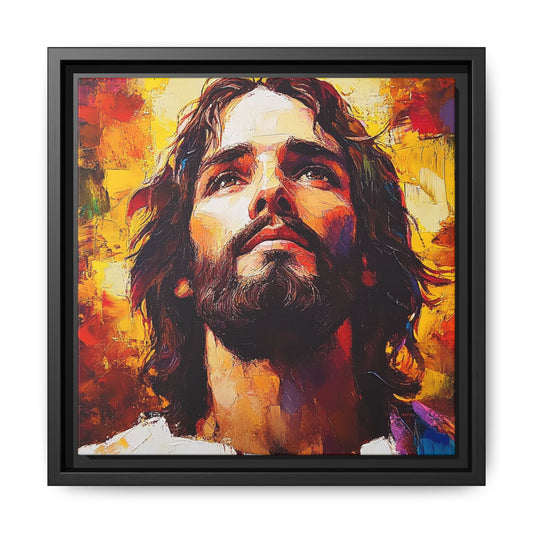 Framed Religious Art Canvas - Beautiful Jesus portrait 1
