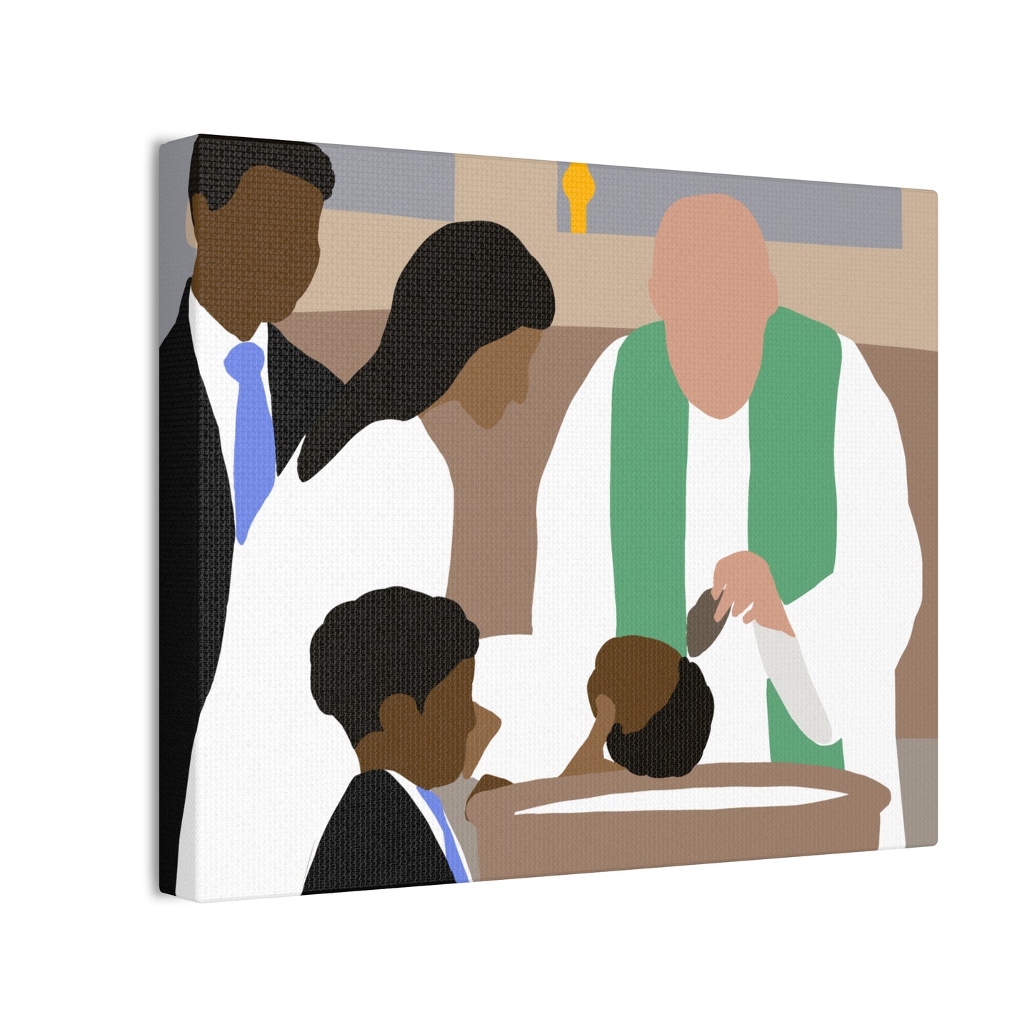Haitian American Baptism Ceremony Canvas Print — Family Christening Wall Art