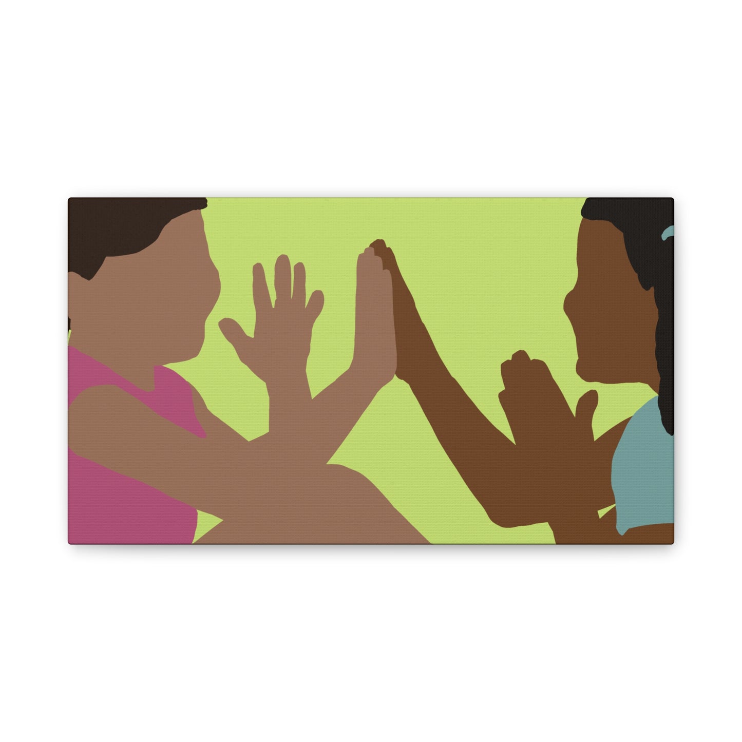 Canvas Wall Art - Kids Playing Hand-Clap Illustration (Stretched Canvas)