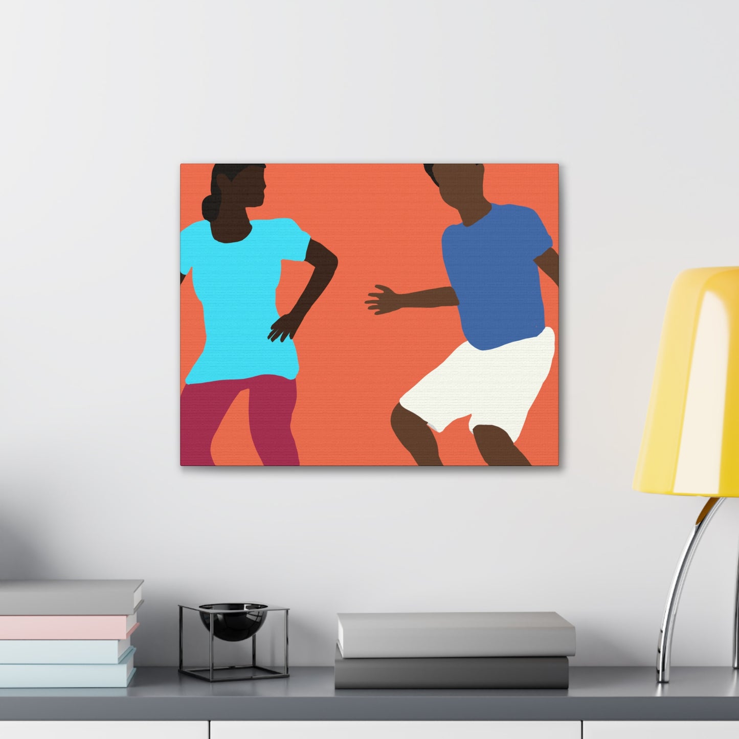 Haitian American Dance Silhouette Canvas Print — Vibrant Modern Wall Art