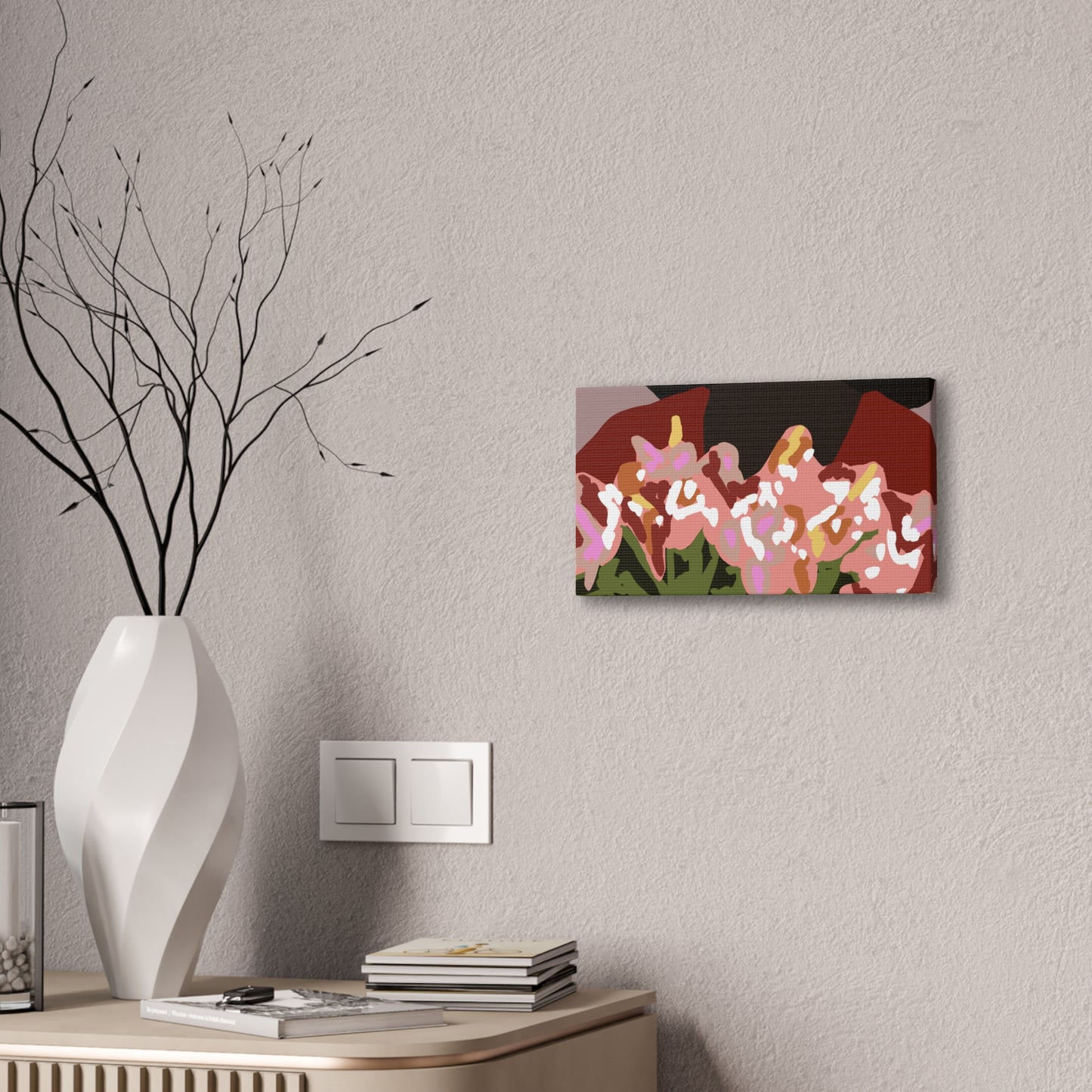 Floral Bouquet Haitian American Woman Canvas Print — Modern Minimalist Wall Art